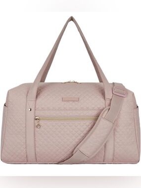 Bagsmart Blush Pink Quilted Weekender Bag